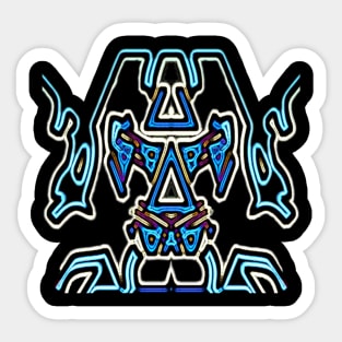Angry Robot Neon Blue Sticker
